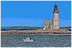 Halfway Rock Light is a Maine Attraction - Digital Painting